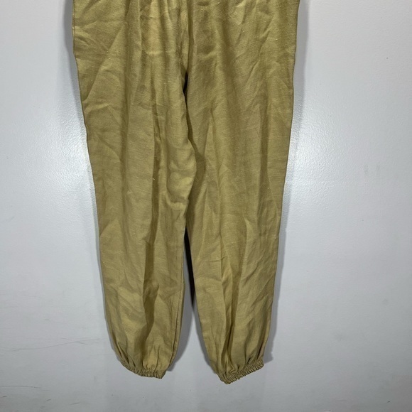 Zara Women’s Tan High Waisted Linen Blend Paperbag Jogger Pants - Picture 12 of 12